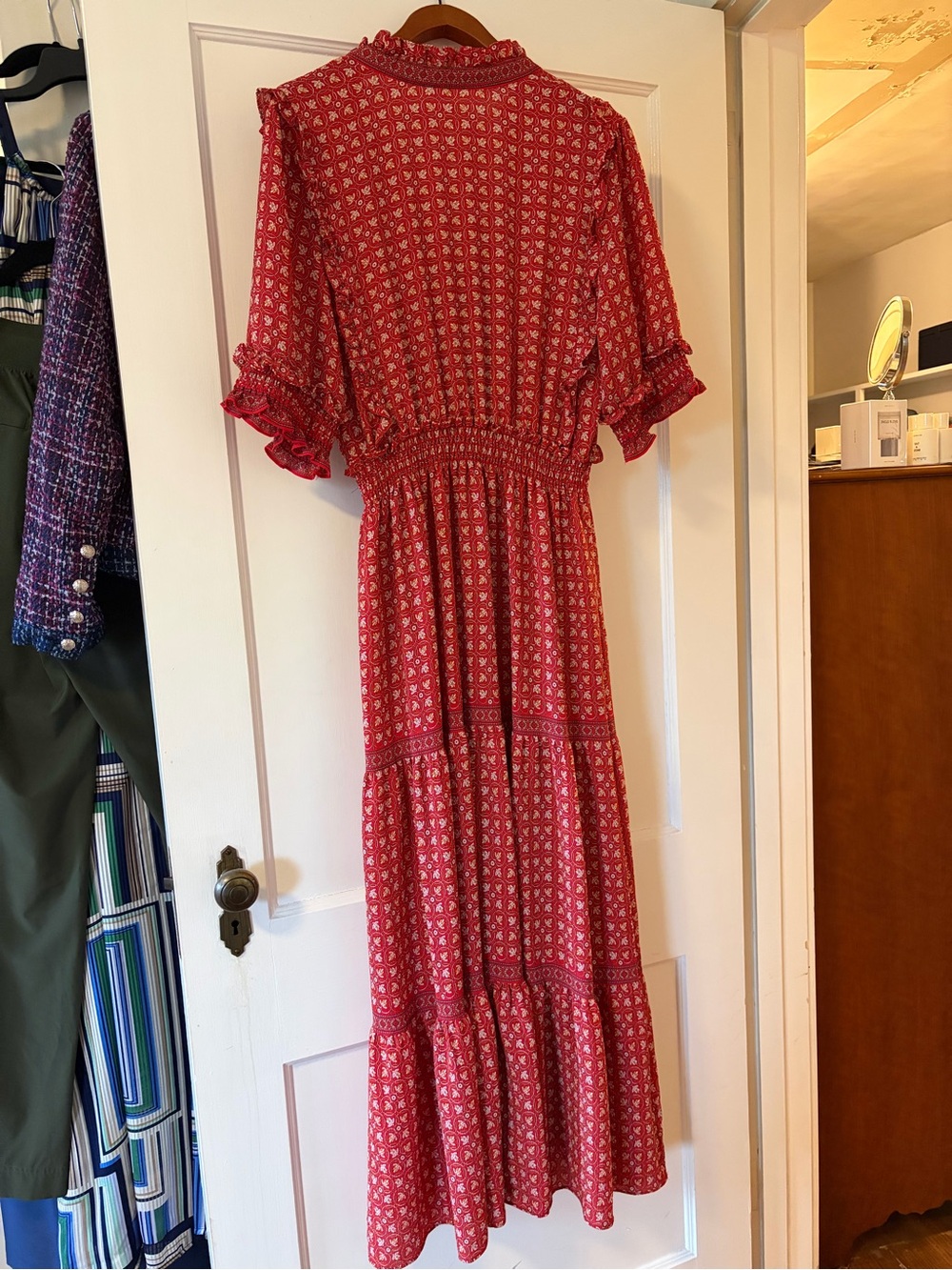 Max Studio Red Floral Maxi Dress - Tiered Dress - Picture 2 of 5